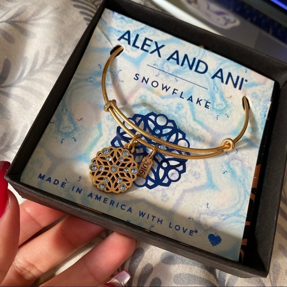 Gold snowflake bracelet from Alex & Ani